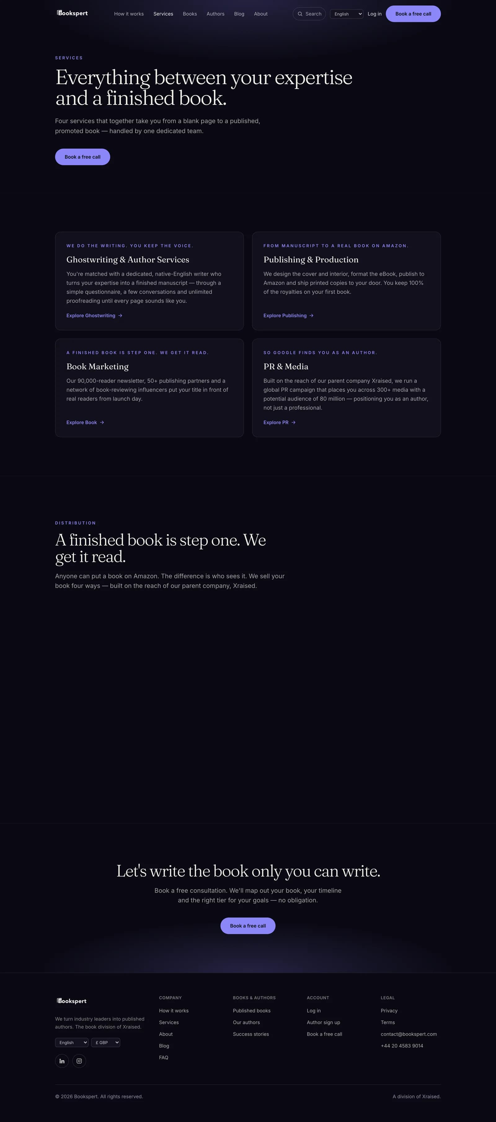 Bookspert services page